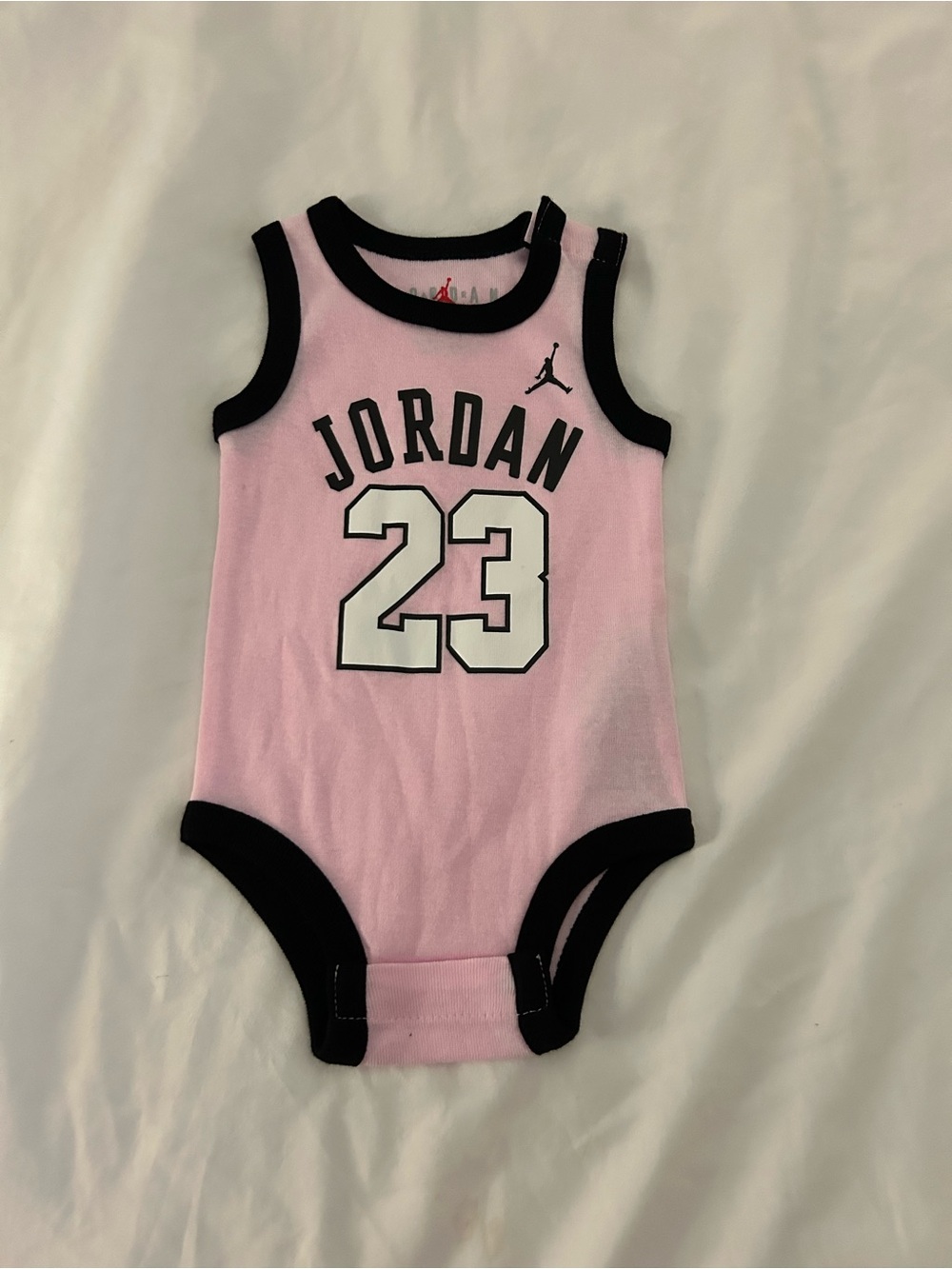 NWOT Jordan Pink and Black Baby Sleeveless Bodysuit with 23 Graphic